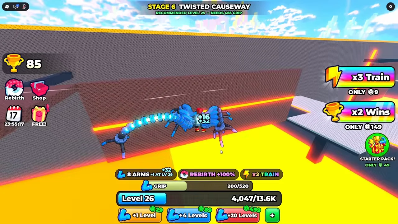 Twisted Causeway wall contact above the orange hazard floor